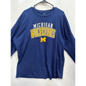 Fanatics Michigan Wolverines Long Sleeve T Shirt 3XL Navy Blue Athletic Print